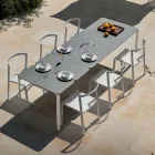 Gartenstuhl aus Textilene und Aluminiumbasis Made in Italy - Milanka Viadurini