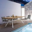 Moderner Gartenstuhl mit Armlehnen aus weißem Aluminium Homemotion - Liliana Viadurini