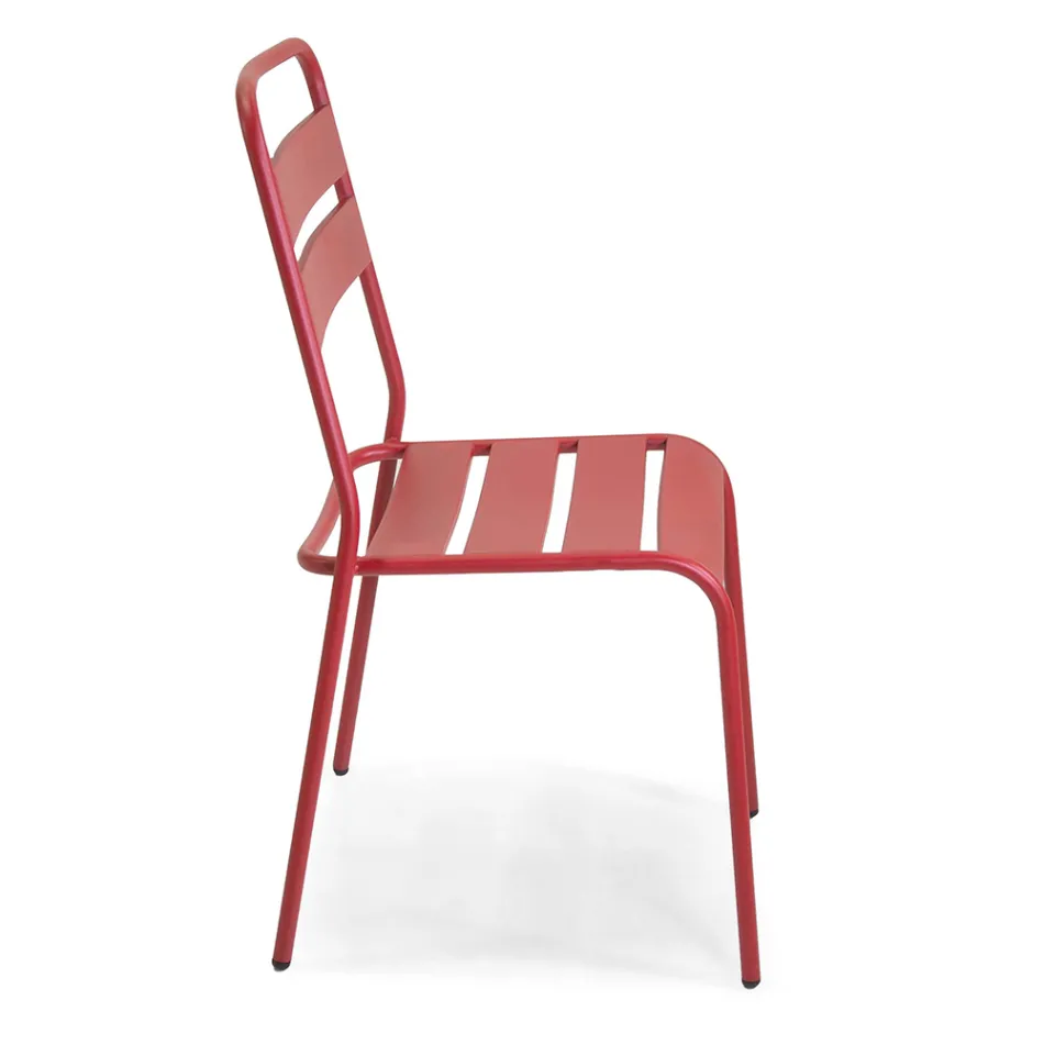 Gartenstuhl ganz aus Metall - Schleife Viadurini