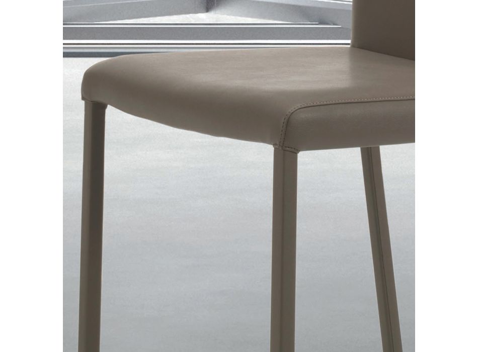 Innenstuhl mit Struktur und Sitz aus beschichtetem Stahl, hergestellt in Italien – Padua Viadurini