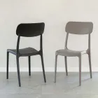 Stapelbarer Stuhl für den Innen- und Außenbereich aus Polypropylen in verschiedenen Farben - Garima Viadurini