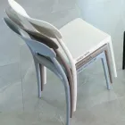 Stapelbarer Stuhl für den Innen- und Außenbereich aus Polypropylen in verschiedenen Farben - Garima Viadurini