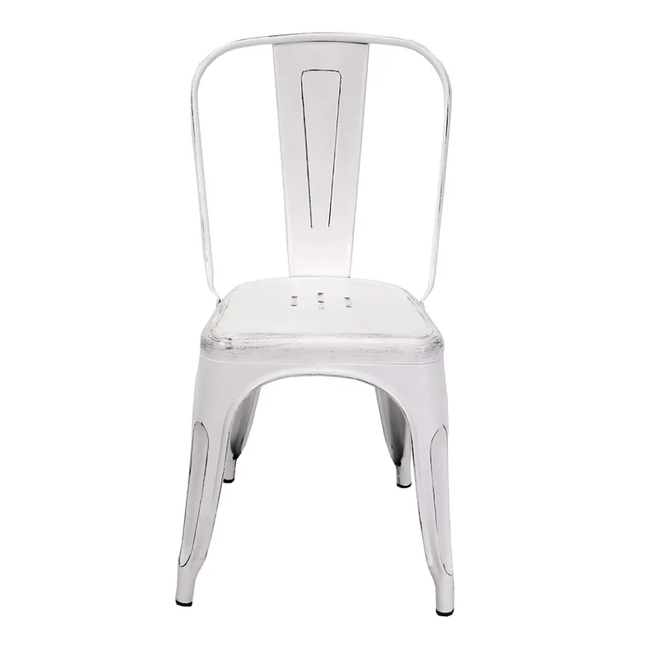 Innen- und Außenstuhl aus Eisen in verschiedenen Farben - Schreibwaren Viadurini