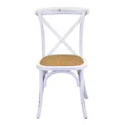 Stapelbarer Innenstuhl aus Birkenholz und Rattansitz - Barriera Viadurini