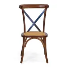 Stapelbarer Innenstuhl aus Eichenholz und Rattansitz - Barriera Viadurini