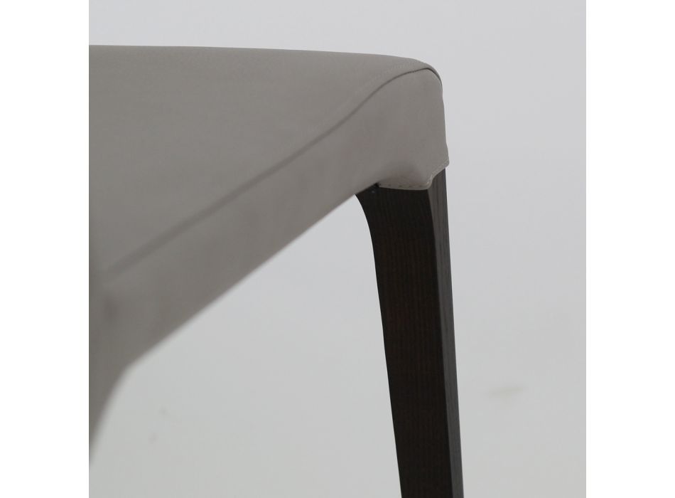 Indoor-Stuhl aus Eschenholz und Kunstleder Made in Italy - Floki Viadurini