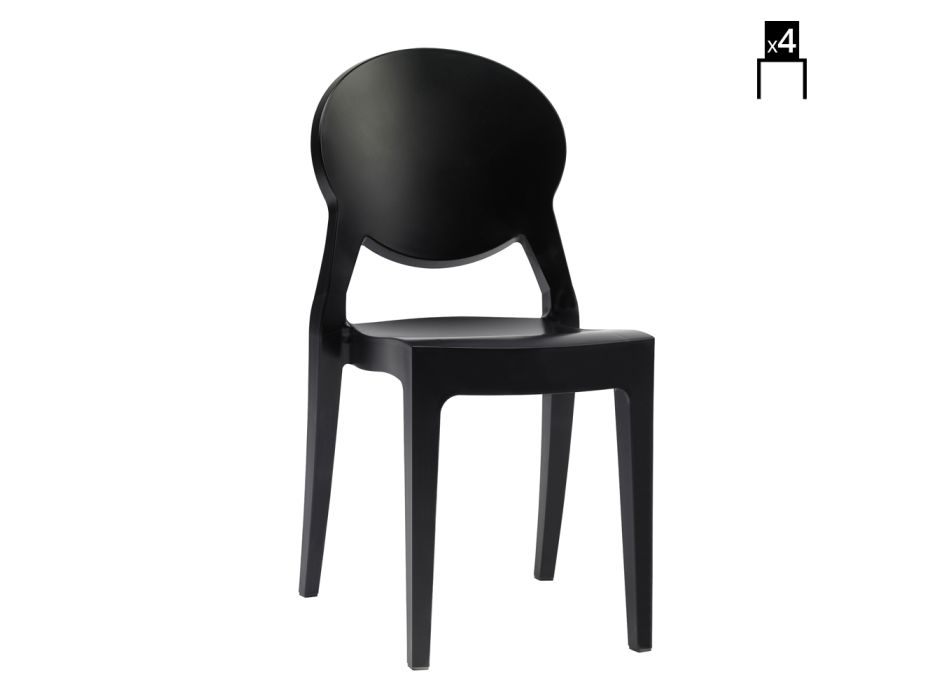 Indoor- oder Outdoor-Stuhl aus Polycarbonat Made in Italy 4 Stück - Ice Viadurini