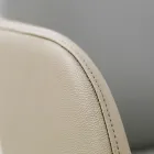 Esszimmerstuhl mit Armlehnen aus eisfarbenem Leder Made in Italy - Lyanne Viadurini