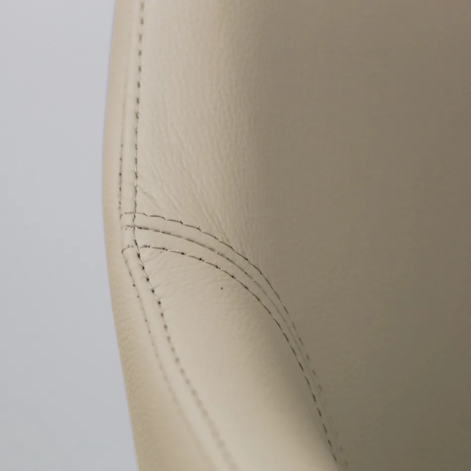 Esszimmerstuhl mit Armlehnen aus eisfarbenem Leder Made in Italy - Lyanne Viadurini