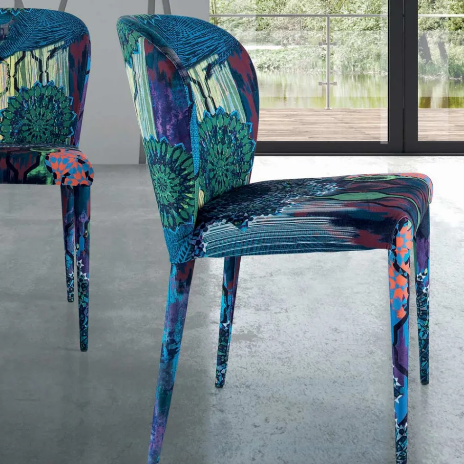 Esszimmerstuhl mit Sitz und gepolsterten Beinen, hergestellt in Italien – Verona Viadurini