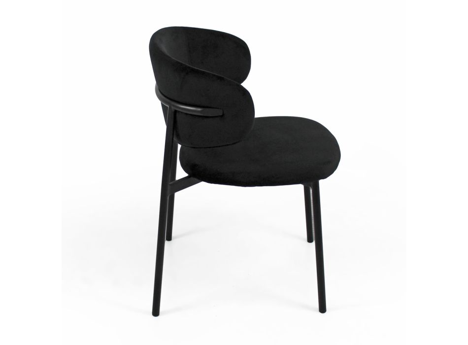Esszimmerstuhl mit Sitz und Rückenlehne aus Samt, hergestellt in Italien – Livorno Viadurini