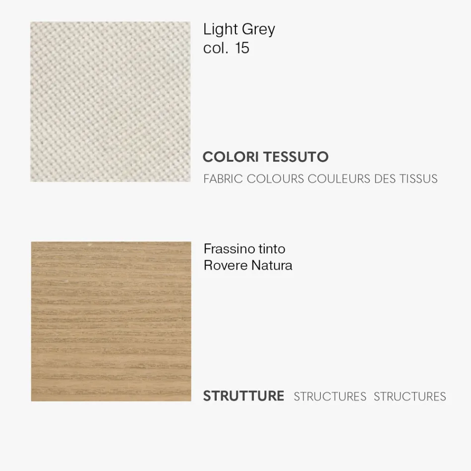 Esszimmerstuhl mit Stoffsitz und Eschenstruktur - Aisha Viadurini