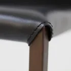 Esszimmerstuhl mit Cortenstruktur und Ledersitz Made in Italy - Orietta Viadurini