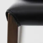 Esszimmerstuhl mit Cortenstruktur und Ledersitz Made in Italy - Orietta Viadurini