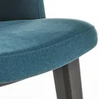 Esszimmerstuhl aus Holz mit flaschengrünem Samtsitz Made in Italy - Eddard Viadurini