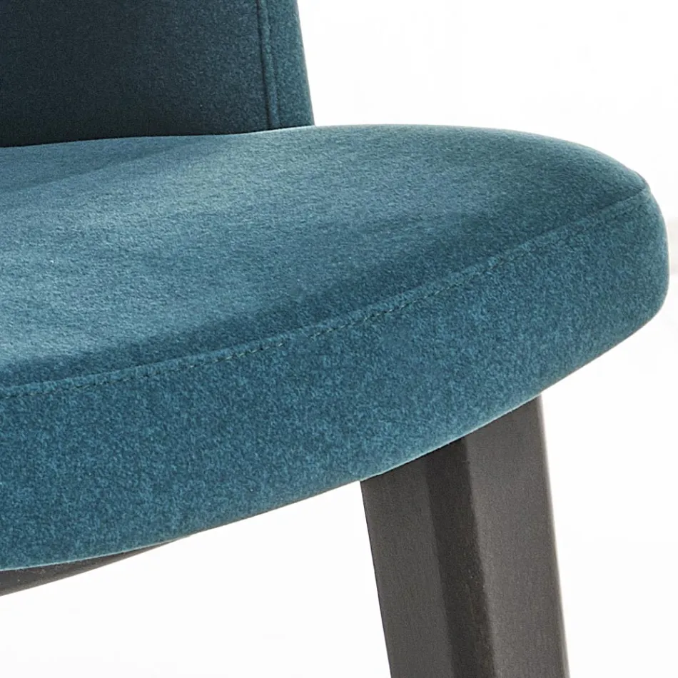 Esszimmerstuhl aus Holz mit flaschengrünem Samtsitz Made in Italy - Eddard Viadurini