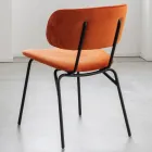 Esszimmerstuhl aus Metall und schmutzabweisendem Samt, 2 Stück - Valnerina Viadurini