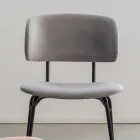 Esszimmerstuhl aus Metall und schmutzabweisendem Samt, 2 Stück - Valnerina Viadurini