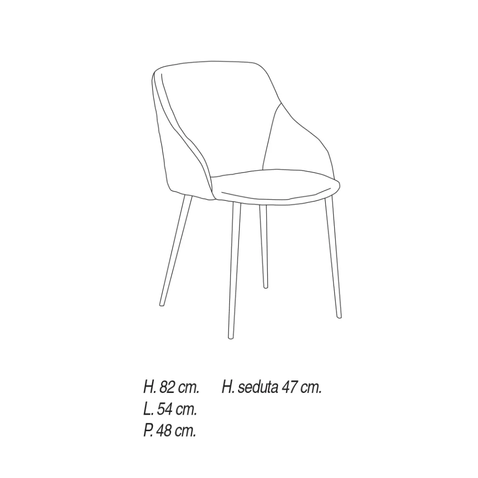Esszimmerstuhl aus Metall mit Mikrofaserbezug Made in Italy - Suzanne Viadurini