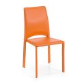 Esszimmerstuhl aus orangefarbenem regeneriertem Leder, hergestellt in Italien – Baum