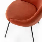 Wohnzimmerstuhl mit Sitz aus Mikrofaserstoff in verschiedenen Farben – Sandelholz Viadurini