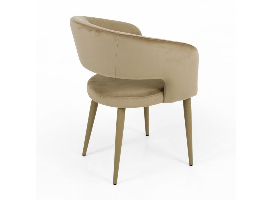 Wohnzimmerstuhl mit Samt-Sitzseil-Finish, hergestellt in Italien – Savignano Viadurini