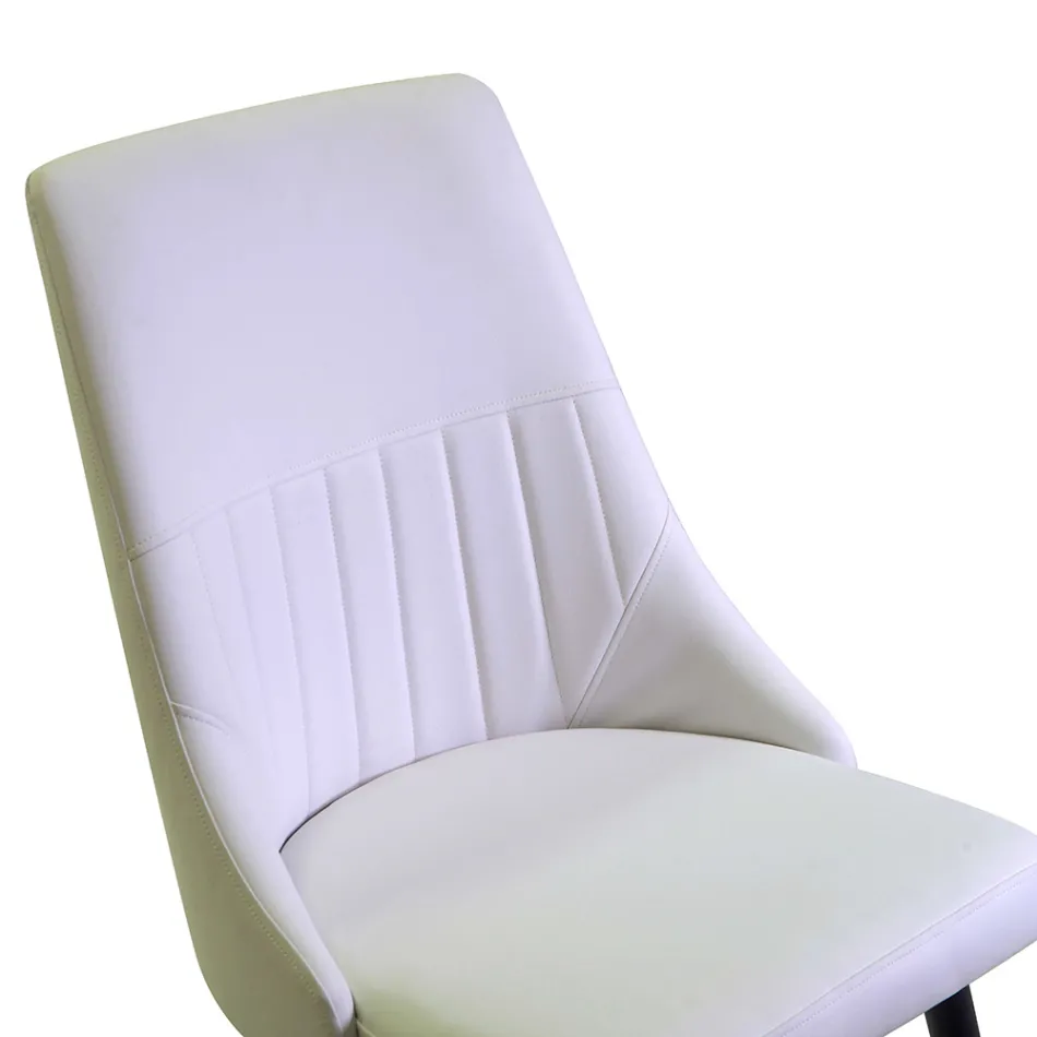 Wohnzimmersessel aus Metall und Öko-Leder in verschiedenen Ausführungen - Onde Viadurini