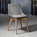 Moderner Stuhl aus Stoff und Holz für Wohnzimmer made in Italy, Oriella