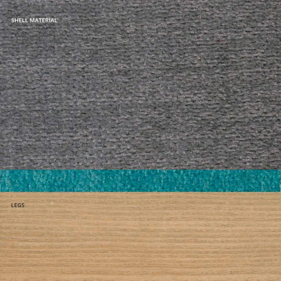 Wohnzimmerstuhl aus Stoff und modernem Holz, hergestellt in Italien, Oriella Viadurini