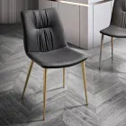 Wohnzimmerstuhl aus Faserstoff mit Ledereffekt und Metall Made in Italy - Gohan Viadurini