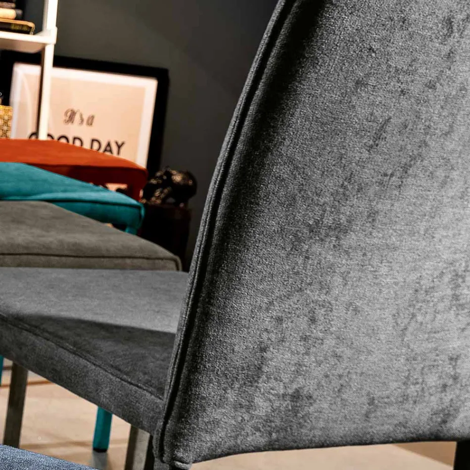 Wohnzimmerstuhl komplett mit Stoff „Made in Italy“ gepolstert – Rosetta Viadurini