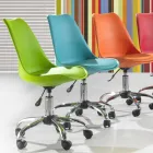 Bürostuhl mit Gasfeder aus farbigem Polypropylen und Metall - Loredana Viadurini