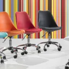 Bürostuhl mit Gasfeder aus farbigem Polypropylen und Metall - Loredana Viadurini
