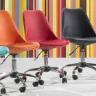 Bürostuhl mit Gasfeder aus farbigem Polypropylen und Metall - Loredana Viadurini