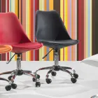 Bürostuhl mit Gasfeder aus farbigem Polypropylen und Metall - Loredana Viadurini