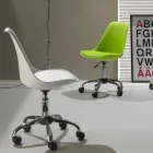 Bürostuhl mit Gasfeder aus farbigem Polypropylen und Metall - Loredana Viadurini