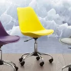 Bürostuhl mit Gasfeder aus farbigem Polypropylen und Metall - Loredana Viadurini