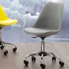 Bürostuhl mit Gasfeder aus farbigem Polypropylen und Metall - Loredana Viadurini