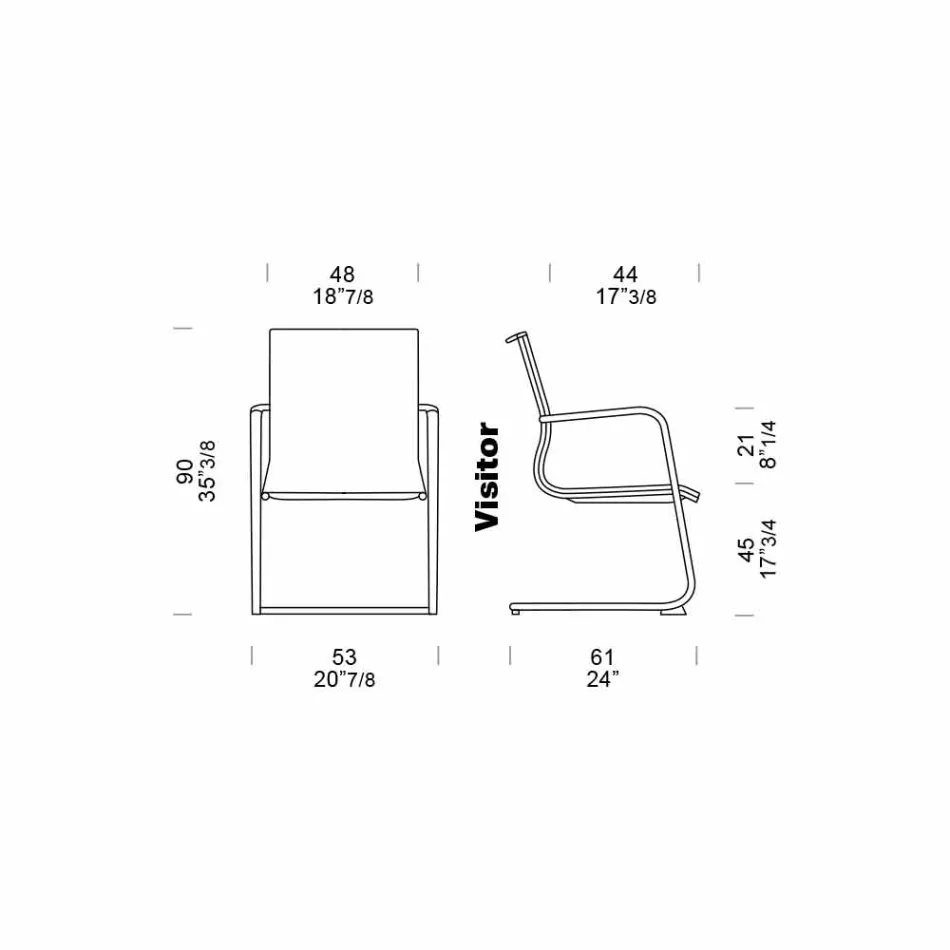 Ergonomischer Bürostuhl mit Kufengestell und Armlehnen Made in Italy - Filanna Viadurini