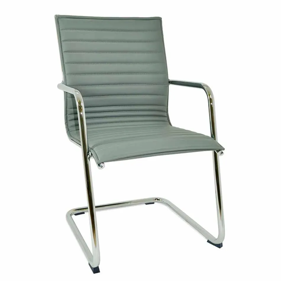 Ergonomischer Bürostuhl mit Kufengestell und Armlehnen Made in Italy - Filanna Viadurini