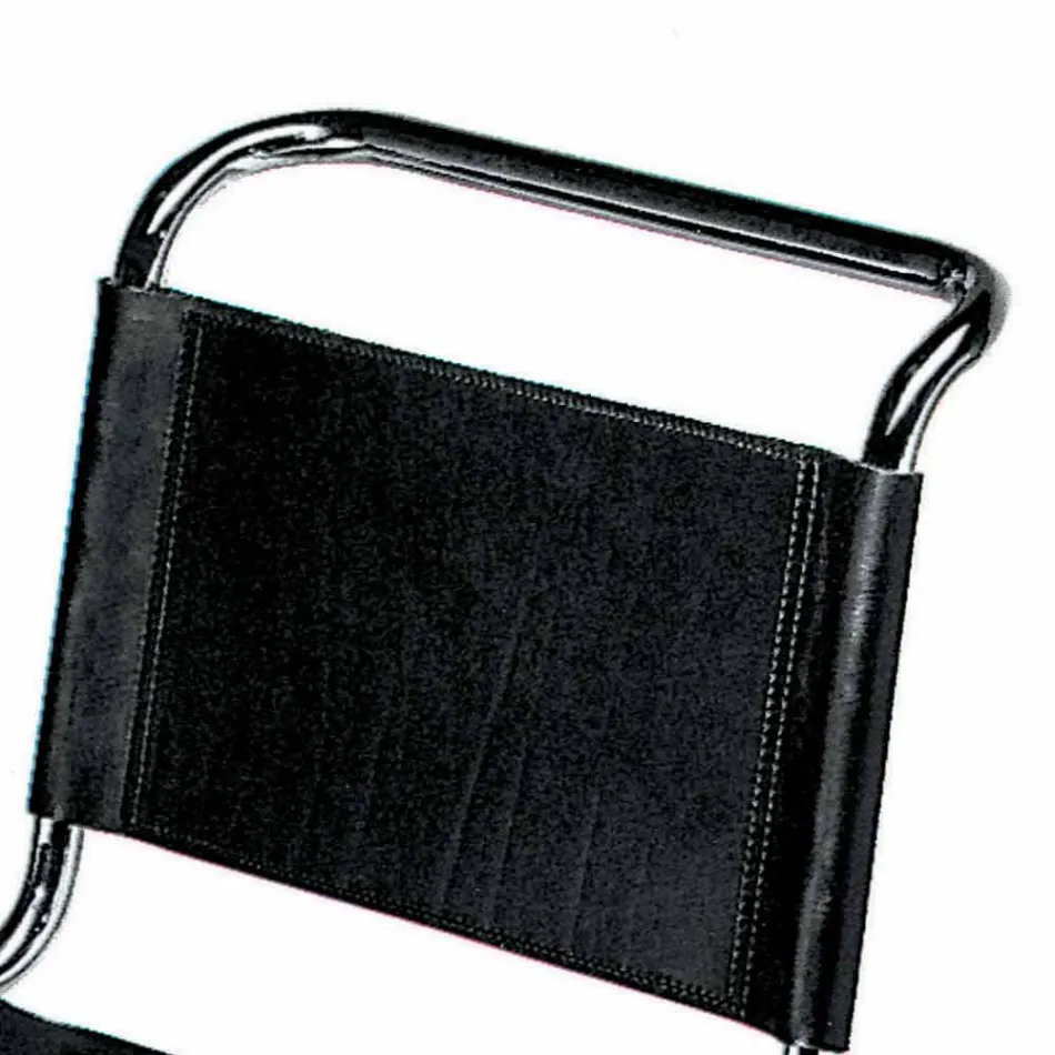 Bürostuhl aus Leder mit Gestell aus verchromtem Stahl Made in Italy - Elite Viadurini