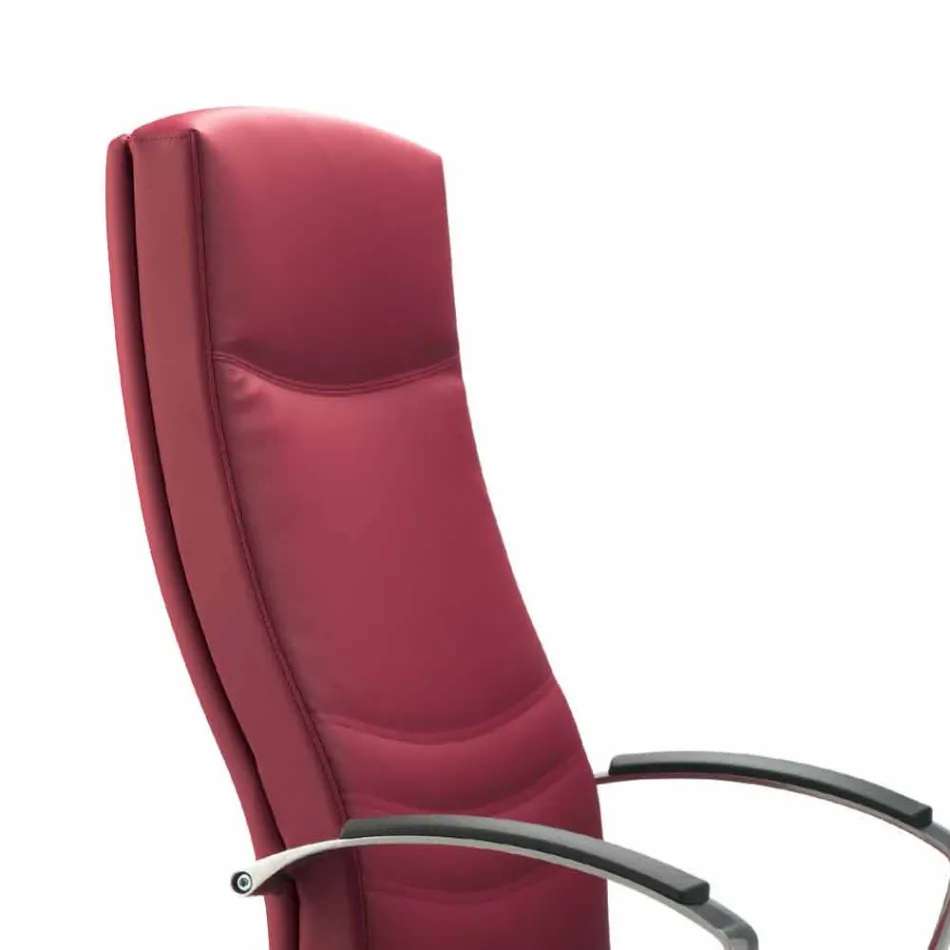 Bürostuhl in Buche gepolstert in Kuhhaut Blumenart Debora Viadurini