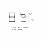 Bürostuhl aus Leder mit Struktur aus Chromstahl Made in Italy - Quartz Viadurini