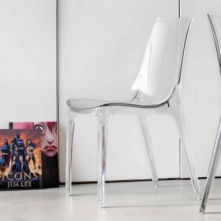 Stuhl in modernem Design, komplett aus Polycarbonat - Gilda Viadurini