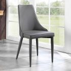 Stuhl im modernen Design mit grauem Kunstleder bezogen, 4 Stück Viadurini