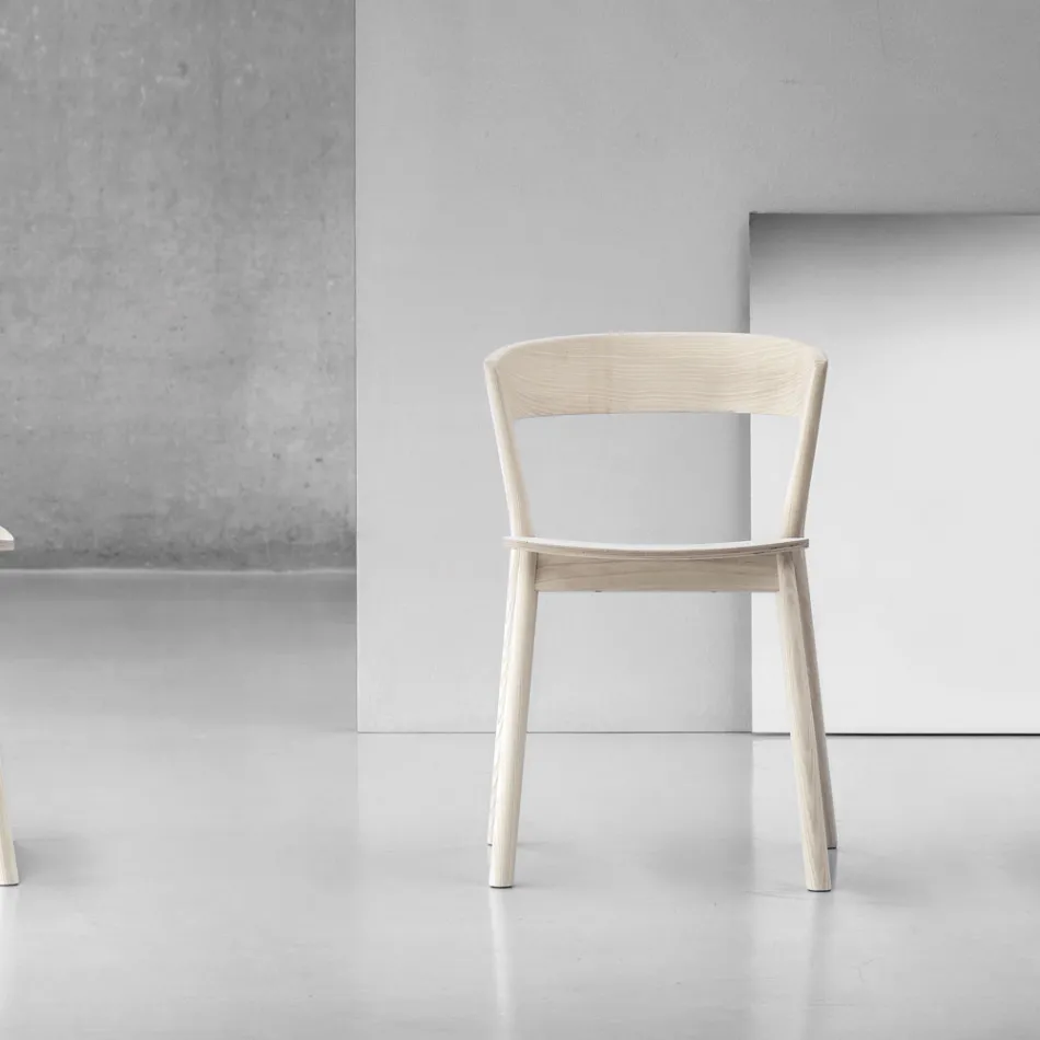 Hochwertiger Stuhl aus Eschenholz, hergestellt in Italien, 2 Stück – Oslo Viadurini