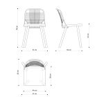 Hochwertiger Stuhl aus Holz, Metall und Seil, hergestellt in Italien, 2 Stück – Mandal Viadurini