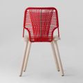 Hochwertiger Stuhl aus Holz, Metall und Seil Made in Italy, 2 Stück - Mandal