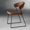 Design Stuhl aus Textil und Metall made in Italy, Formia