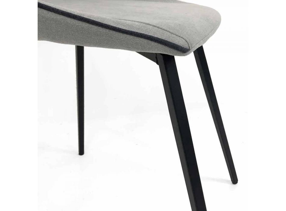 Designer Stuhl aus Stoff mit quadratischen Beinen made in Italy, 4 Stück - Oriella Viadurini